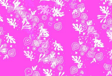 Açık pembe, soyut şekilli mavi vektör dokusu. Rastgele şekillerle soyut tarzda dekoratif tasarım. Bir cep telefonu için arka plan.