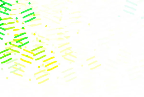 ライトグリーン フラットラインと黄色のベクトルレイアウト 線で描いた現代の幾何学的抽象画 美しい背景のためのテンプレート — ストックベクタ