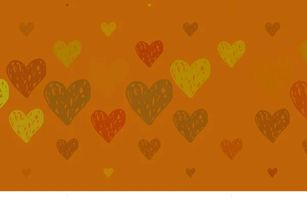 Licht Oranje Vector Achtergrond Met Hartjes Schitterende Illustratie Met Harten — Stockvector