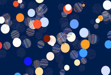 Açık Turuncu vektör arkaplan ve noktalar. Renkli su damlaları olan modern soyut çizimler. Duvar kağıtlarının dokusu için desen.