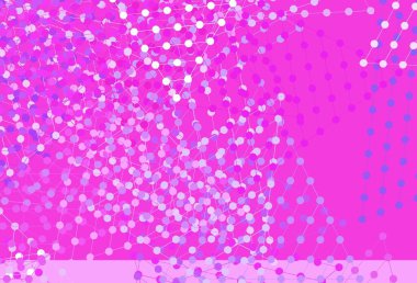 Dairesel çizgileri olan açık pembe vektör düzeni. Çemberler, soyut arkaplan çizgileri ve renkli gradyanlar. Broşürler, broşürler için desen