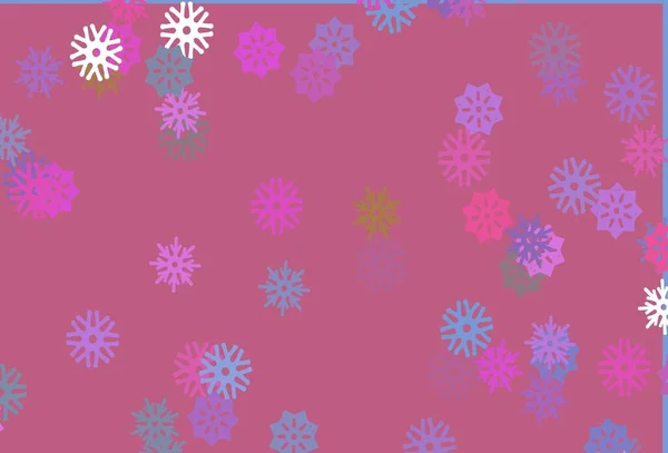 蓝色矢量模板 冰雪花 雪带着渐变模糊的抽象背景 该模板可用作新年背景 — 图库矢量图片