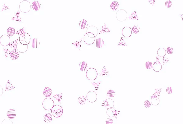 Светло Розовая Векторная Компоновка Кругами Линиями Современная Абстрактная Иллюстрация Красочными — стоковый вектор