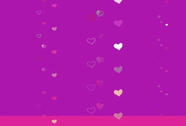 Ανοιχτό Ροζ Πράσινο Διανυσματικό Μοτίβο Πολύχρωμες Καρδιές Όμορφες Καρδιές Στυλ — Διανυσματικό Αρχείο