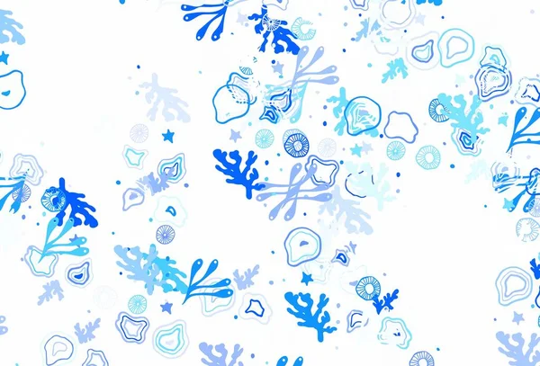 Светло Синий Векторный Фон Цветами Современная Абстрактная Иллюстрация Красочными Случайными — стоковый вектор