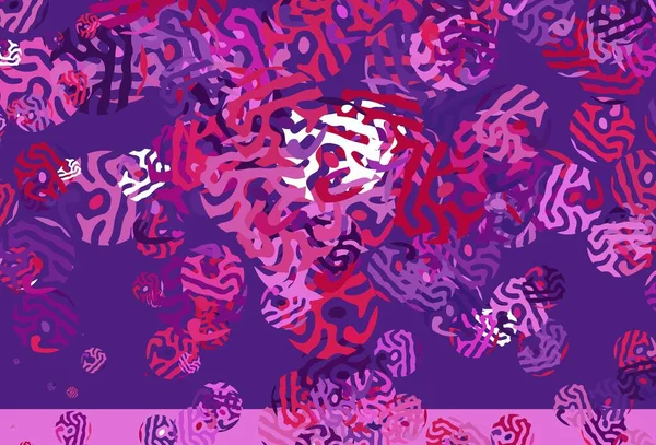 Açık Mor, Memphis şekilli pembe vektör arkaplan. Modern tarzda değişen renkli kaotik formlar. Kartvizitiniz için modern tasarım.