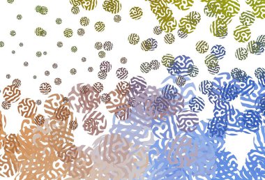 Açık mavi, soyut şekilli sarı vektör arkaplan. Renkli rastgele şekillerle modern soyut illüstrasyon. İşiniz için en iyi akıllı tasarım.