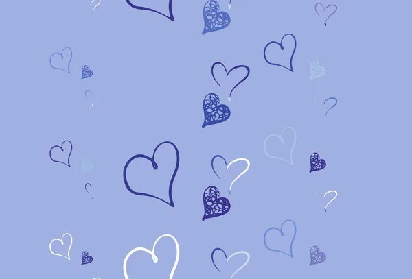 Hellrosa Blauer Vektorhintergrund Mit Süßen Herzen Kluge Illustration Mit Gradientenherzen — Stockvektor