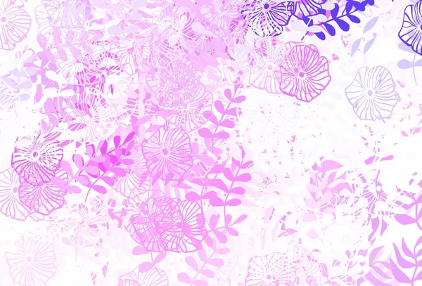 Светло Фиолетовый Розовый Вектор Естественном Фоне Листьями Цветами Листья Цветы — стоковый вектор