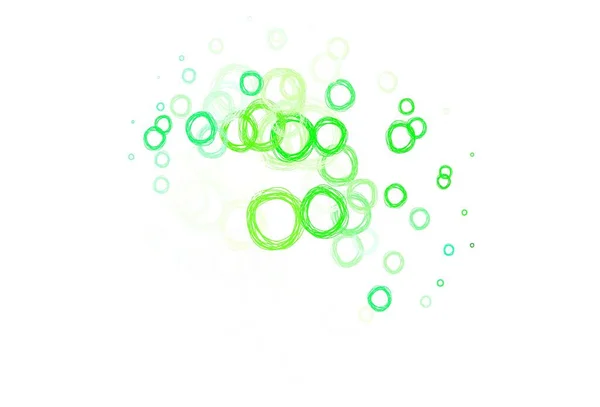 Textura Vectorial Verde Claro Con Discos Ilustración Abstracta Con Burbujas — Vector de stock