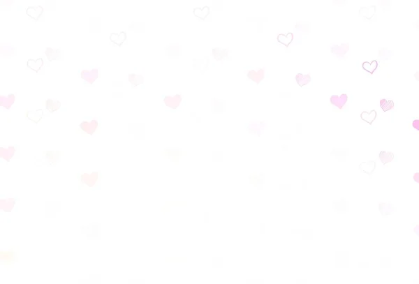 淡淡的粉红 黄色的矢量纹理与可爱的心脏 用心形涂鸦风格的模糊装饰设计 情人节贺卡的模板 — 图库矢量图片