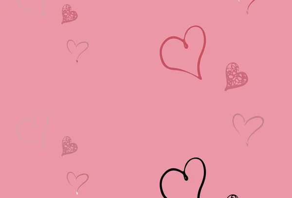 Hellrosa Vektor Hintergrund Mit Herzen Kluge Illustration Mit Gradientenherzen Valentinischen — Stockvektor