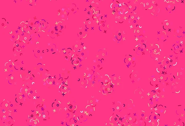 Светло Розовый Желтый Векторный Фон Арифметическими Знаками Яркая Красочная Иллюстрация — стоковый вектор