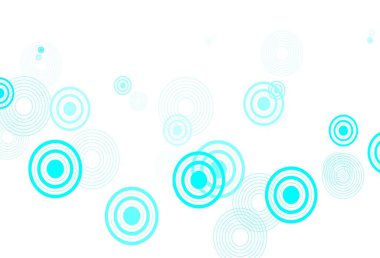 Çember şekilli açık mavi vektör düzeni. Soyut arka planda bulanık kabarcıklar ve renkli gradyan. Marka kitabınız için yeni şablon.