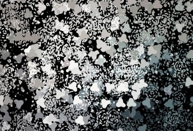 Soyut şekilli koyu gri vektör dokusu. Rastgele şekillerle soyut tarzda dekoratif tasarım. Duvar kağıtları için zarif tasarım.