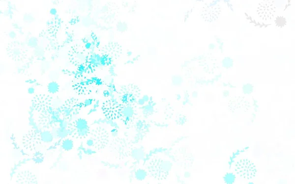 Light Blue Vector Doodle Layout Flowers Ilustración Creativa Estilo Borroso — Archivo Imágenes Vectoriales