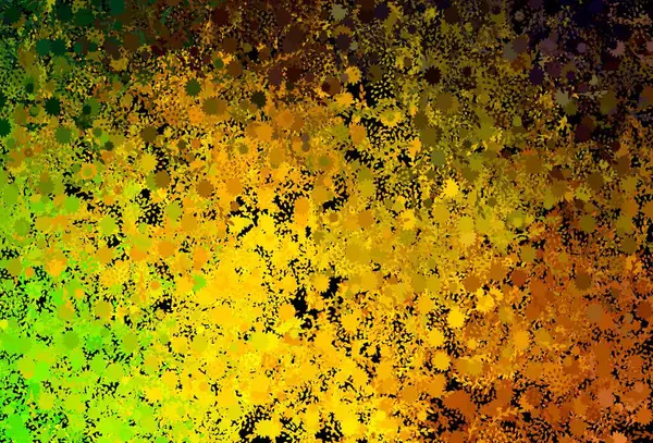 Темно Зеленая Желтая Векторная Текстура Различными Формами Красочные Хаотические Формы — стоковый вектор