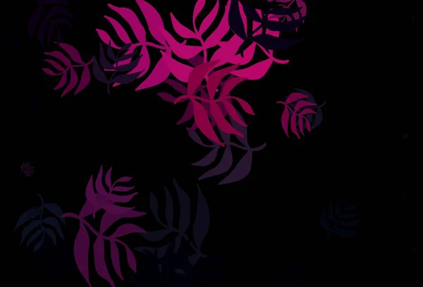 Vetor Rosa Escuro Fundo Elegante Com Folhas Ilustração Abstrata Colorida — Vetor de Stock