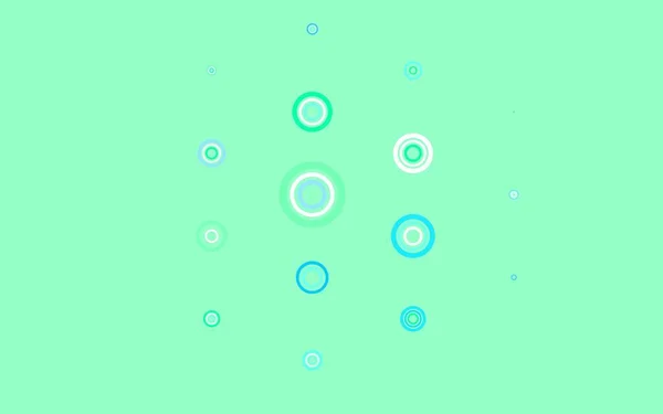 浅蓝色 绿色矢量布局与圆形 现代抽象图解与彩色水滴 您的品牌书的新模板 — 图库矢量图片
