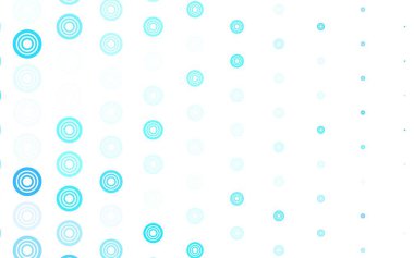 Çemberli hafif Mavili vektör şablonu. Renkli su damlaları olan modern soyut çizimler. Reklamlar, broşürler için desen.