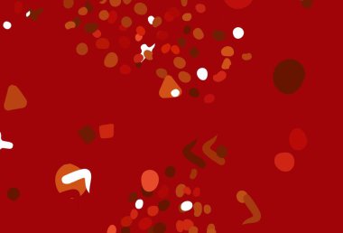 Memphis şekilli açık kırmızı vektör arkaplanı. Soyut tarzda rengarenk gradyan şekilleri olan bir resim. Web siteniz için basit tasarım.