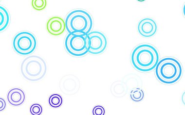 Açık Mavi, noktalı yeşil vektör arkaplanı. Soyut arka planda bulanık kabarcıklar ve renkli gradyan. Reklamlar, broşürler için desen.