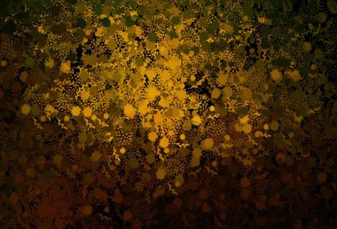 Koyu yeşil, soyut şekilli sarı vektör arkaplan. Renkli rastgele şekillerle modern soyut illüstrasyon. Kartvizitiniz için modern tasarım.