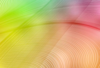 Açık yeşil, kıvrımlı çizgileri olan kırmızı vektör dokusu. Eğri şekilli yepyeni renkli bir tasvir. Tasarımınız için basit şablon.