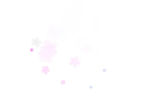 Light Purple Pink Vector Elegant Wallpaper Flowers Colorful Illustration Doodle — Stock Vector