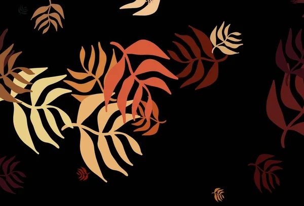 Σκούρο Πορτοκαλί Διάνυσμα Φυσικό Φόντο Φύλλα Διακοσμητική Απεικόνιση Μουντζούρες Αφηρημένο — Διανυσματικό Αρχείο