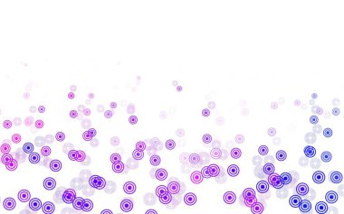 Açık mavi, noktalı kırmızı vektör arkaplanı. Bulanık dekoratif tasarım baloncuklu soyut tarzda. Fütürist reklamlar ve kitapçıklar için şablon.