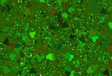 Açık yeşil, Memphis şekilli sarı vektör arkaplan. Rastgele şekillerle soyut tarzda dekoratif tasarım. Duvar kağıtları için zarif tasarım.