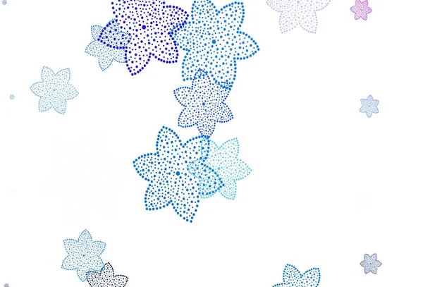 Világos Rózsaszín Kék Vektor Absztrakt Minta Virágokkal Vadonatúj Színes Illusztráció — Stock Vector