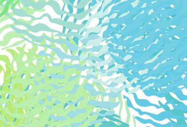 Açık mavi, çizgileri olan yeşil vektör deseni. Eğilimli soyut bir çizim. Tasarımınız için desen.