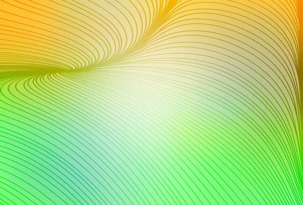 Lichtgroen Gele Vectorachtergrond Met Gebogen Lijnen Glitter Abstracte Illustratie Met — Stockvector