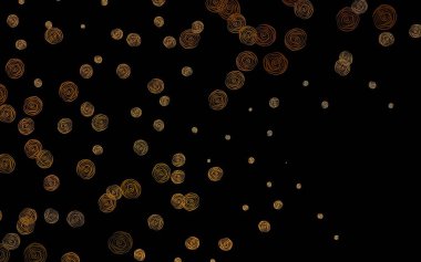 Koyu turuncu vektör arkaplanı, çiçekli, güllü. Karalama tarzında çiçekli soyut illüstrasyon. Tasarımınız için yeni şablon.