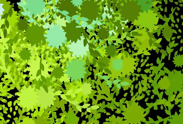 Светло Зеленый Желтый Векторный Фон Цветами Красочные Хаотические Формы Градиентом — стоковый вектор