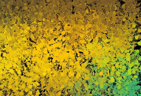 Темно Зеленый Желтый Векторный Фон Цветами Иллюстрация Красочными Градиентными Формами — стоковый вектор