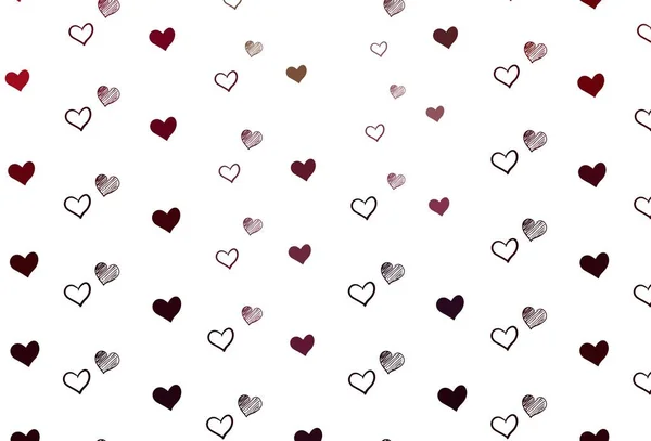 Hellviolett Rosa Vektorhintergrund Mit Herzen Dekorative Leuchtende Illustration Mit Herzen — Stockvektor