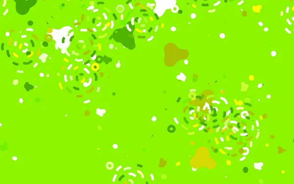 Verde Claro Patrón Vectorial Amarillo Con Formas Aleatorias Diseño Decorativo — Vector de stock