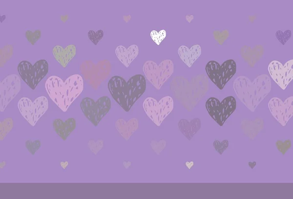 Ανοιχτό Ροζ Πράσινο Διανυσματικό Μοτίβο Πολύχρωμες Καρδιές Εικονογράφηση Σχήματα Βαθμονομημένων — Διανυσματικό Αρχείο