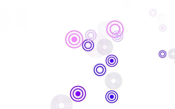 Світло Фіолетовий Рожевий Векторний Шаблон Колами Абстрактна Ілюстрація Кольоровими Бульбашками — стоковий вектор