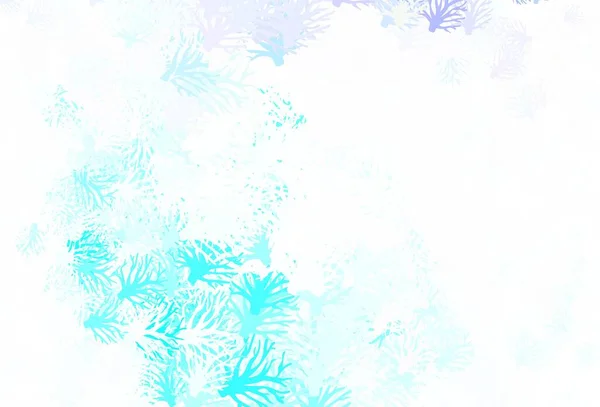 Світлий Рожевий Блакитний Вектор Елегантний Шпалери Гілками Doodle Illustration Leaves — стоковий вектор