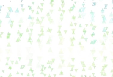 Üçgenli açık yeşil vektör arkaplanı. Soyut arkaplanda renkli eğimli üçgenler. İniş sayfası için modern şablon.