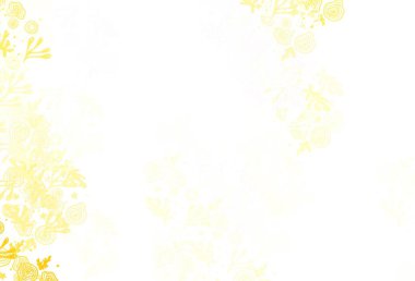 Soyut şekilli açık sarı vektör arkaplanı. Renkli rastgele şekillerle modern soyut illüstrasyon. Kartvizitiniz için modern tasarım.