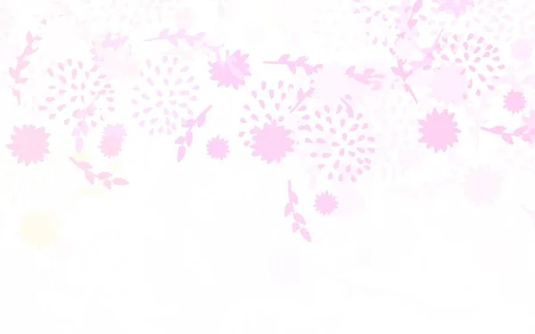 Rose Clair Fond Abstrait Vectoriel Jaune Avec Des Fleurs Design — Image vectorielle