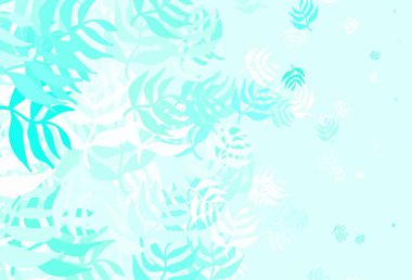 Açık yeşil vektör çizimi. Yapraklarla. Yapraklar ve karalamalar ile soyut çizimler. Web siteniz için Doodle tasarımı.