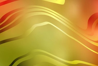 Açık Kırmızı, sarı vektör arkaplanı ve çizgi çizgileri. Kavisli çizgilerden oluşan parlak bir illüstrasyon. Reklamınız için yepyeni tasarım..