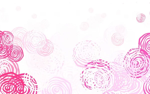 Fond Gribouillage Vectoriel Rose Clair Avec Des Roses Illustration Abstraite — Image vectorielle