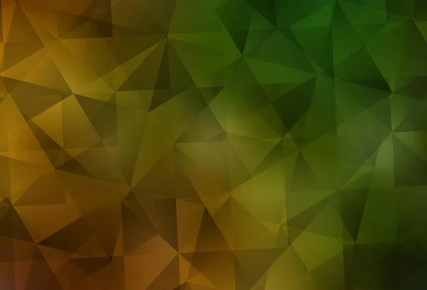ダークグリーン イエローベクトルグラデーション三角形のテクスチャ 多角形のスタイルで全く新しいカラーイラスト あなたのビジネスのための真新しいデザイン — ストックベクタ